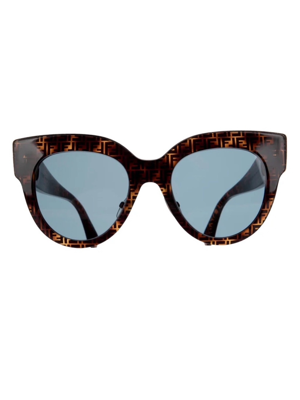Fendi Tortoiseshell Cat Eye Sunglasses with Blue Lenses